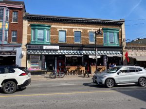 The words “Glebe Central” on the façade of this block are a nod back to a time when this spot was a streetcar stop. Photo by Laura Byrne Paquet.