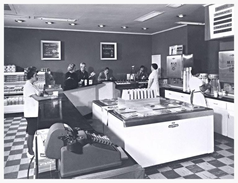 Shoppers take some time to relax at the Westgate Dairy Bar shortly after it opened.